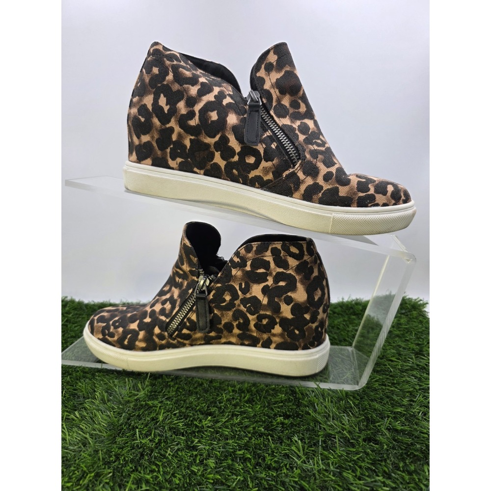 Madden Girl Women's Preston Sneaker Size 7.5M Leopard Print Zipper Ankle Bootie
